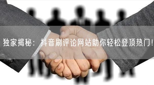 独家揭秘:抖音刷评论网站助你轻松登顶热门!