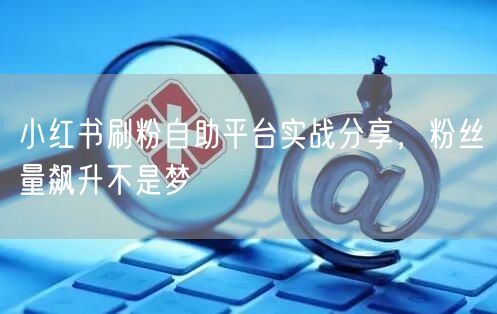 小红书刷粉自助平台实战分享,粉丝量飙升不是梦